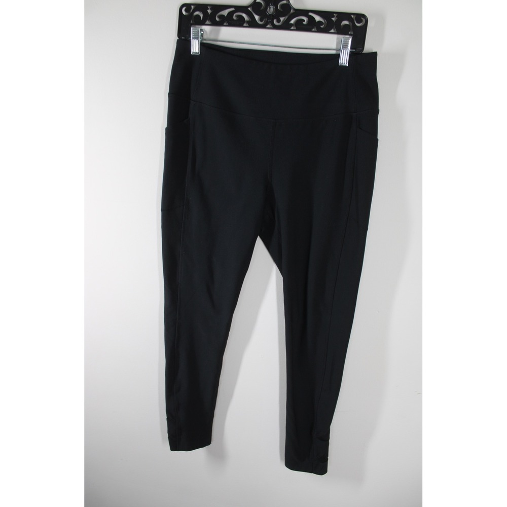 Mondetta Size L Black Performance Luxury Leggings High Rise Lattice Pockets